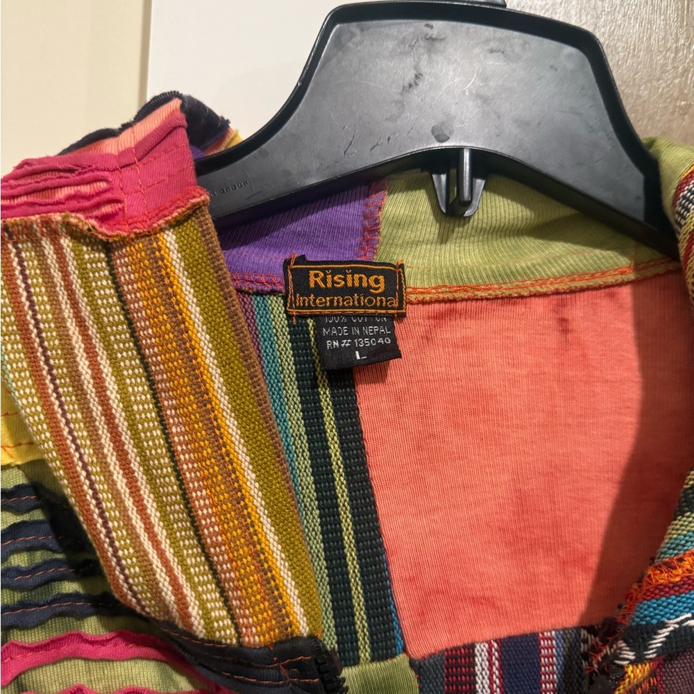 Rainbow Multicolor Patchwork Utility Jacket - image 4